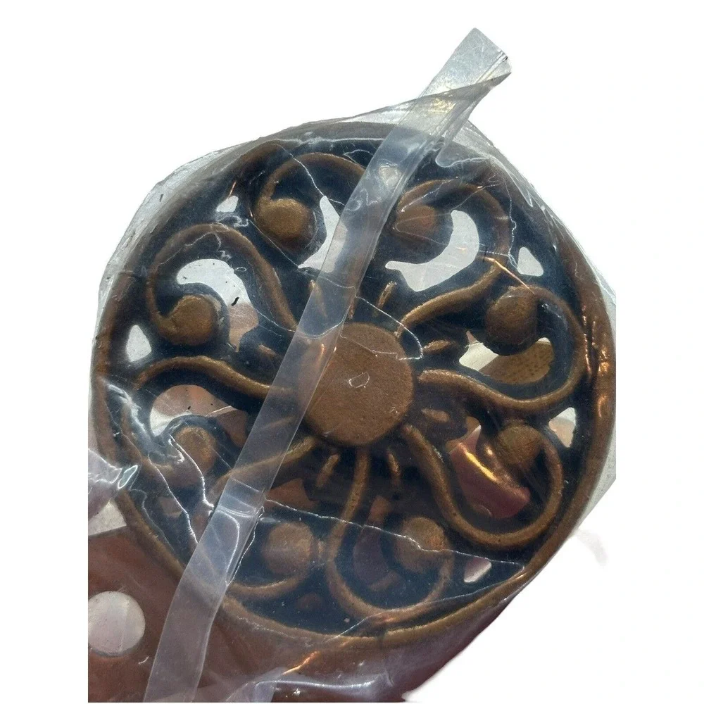 Antique Drapery Rod Company Medallion Bracket Pair in Antique Gold Reproduction
